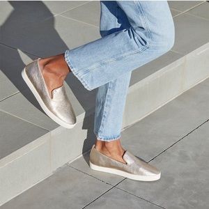 Birdies Swift Slip On Leather Sneaker - Gold